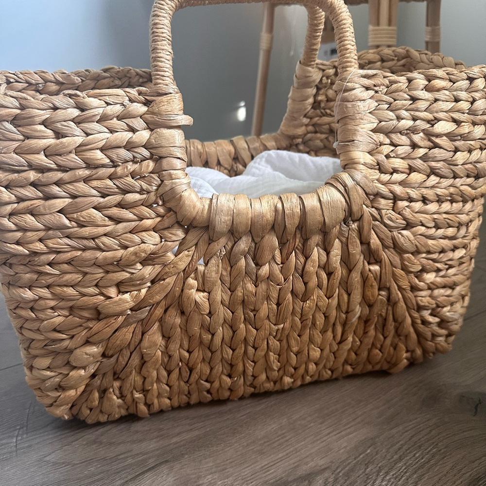 Woven Tan Beach Bag